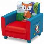 Fotoliu Fox and Owl -Woodland cu buzunare- pentru copii cu cadru din lemn Delta Children